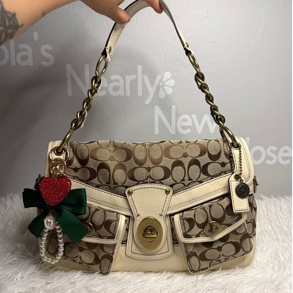 y2k COACH Legacy 2007 Leigh Turnlock Shoulder Bag - Picture 1 of 16
